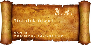 Michalek Albert névjegykártya